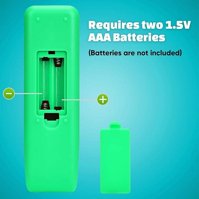 EZclicker TV Remote for Seniors, Extra Simple Big Button Remote (Green) Works with Major TV Brands, NOT for Streaming (2xAAA Batteries Not Included)