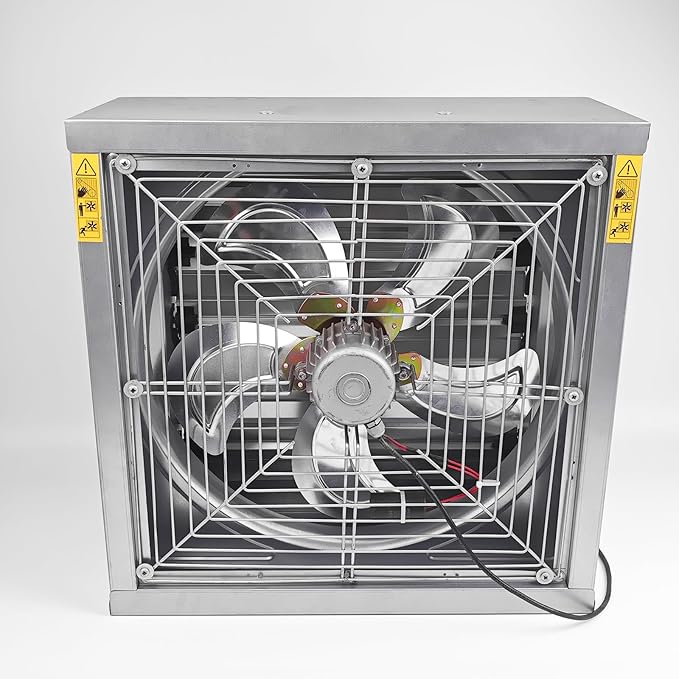 GRELWT 24" Wall Mounted Exhaust Fan -Automatic Shutter - Vent Fan For Home Attic, Shed, or Garage Ventilation, 4390 CFM, 6180 SQF Coverage Area, New Version