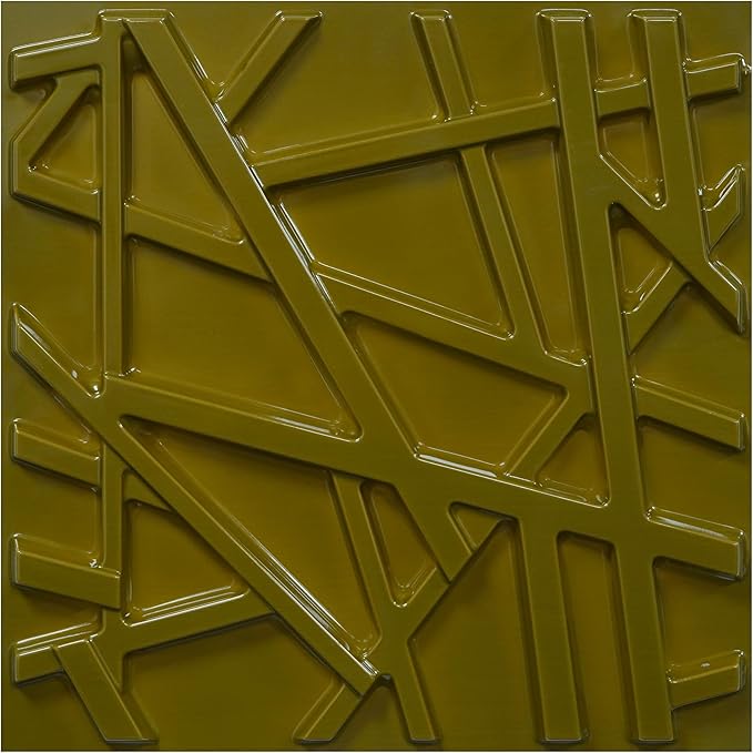 LEVOWAY 3D Wall Panels for Interior Wall Decor, 11.8''x11.8'' 33 Pack Accent Textured Wall Panels for Living Room, Gaming Room, TV Background, Cover 32 Sq.Ft (Brushed Gold)