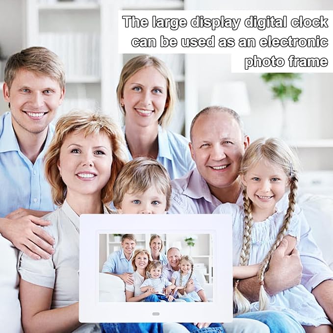 ybest 7 Inch Extra Large Day Date Time Digital Day Calendar Clocks with Auto-Dimming 12 Alarm Reminders Dementia Clock for Senior Elderly impaired Vision Memory Loss