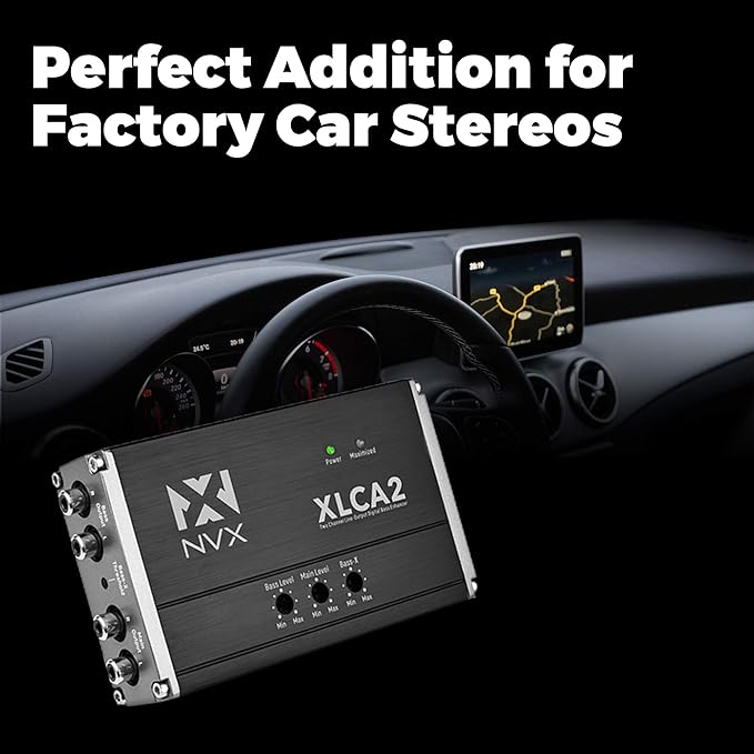 NVX XLCA2 X-Series 2-Channel Line Out Converter Digital Bass Enhancer with xBOOST and Remote Level Control