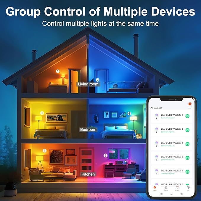 HYDONG Smart Light Bulbs，BR30 Smart Bulbs Compatible with Alexa，Flood Light Bulbs 10W 900LM,RGBCW Color Changing Light Bulb，2.4Ghz WiFi Bulb,APP Dimmable E26 Base,4Pack