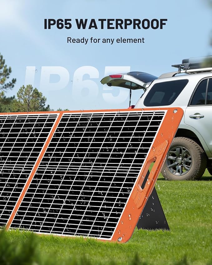 SOLUPUP 60W Portable Solar Panel, IP65 Waterproof Foldable Solar Panels for Power Station, 23% High Efficiency Solar Charger with QC3.0 USB-A & USB-C Outputs & 2 Kickstands for Outdoor Camping RV Trip