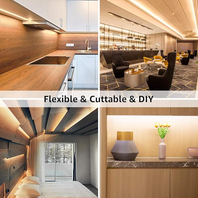Lepro LED Strip Light, 32.8Ft Dimmable Vanity Lights, 3000K Super Bright LED Tape Lights, 420 LEDs SMD 2835, Strong 3M Adhesive, Suitable for Home, Kitchen, Under Cabinet, Bedroom, Warm White