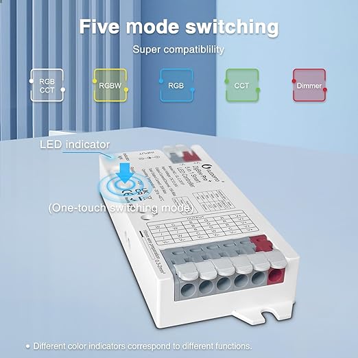 GLEDOPTO ZigBee3.0 Pro+ 5 in 1 LED Controller 20A Max RGBCCT/RGBW/RGB/CCT/Dimmer Compatible with Alexa Homey Home Assistant APP Control for RGBCCT RGB WWCW LED Strip Light (Hub Required)