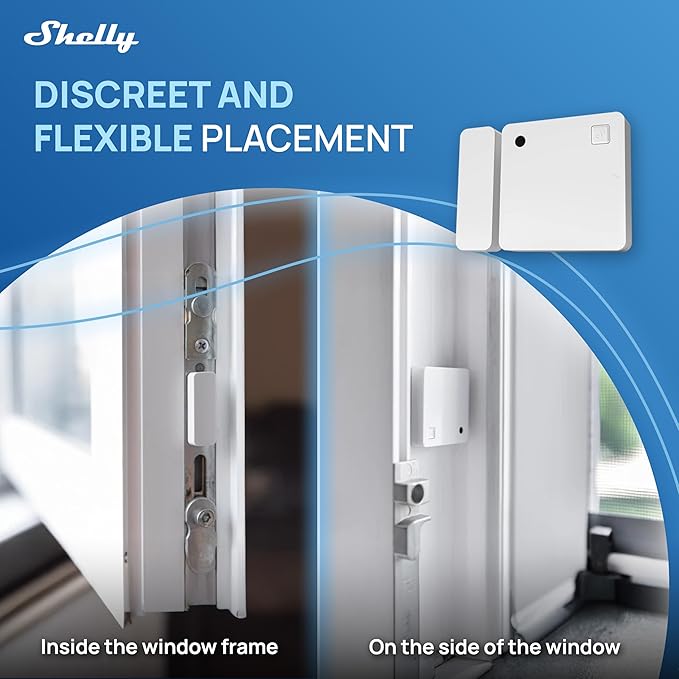 Shelly Wave Door/Window White, Z-Wave Long Range Operated Sensor, Home Automation, Compatible with Alexa, Google Home, SmartThings & Home Assistant, Bulletproof Security, Lux & Tilt Angle Measurement