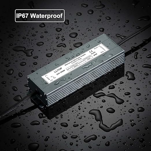 LLTOP LED Power Supply 24V 8.3A 200W LED Driver AC90-130V to 24VDC Converter Low Voltage Transformer Waterproof for Indoor Outdoor LED Lighting