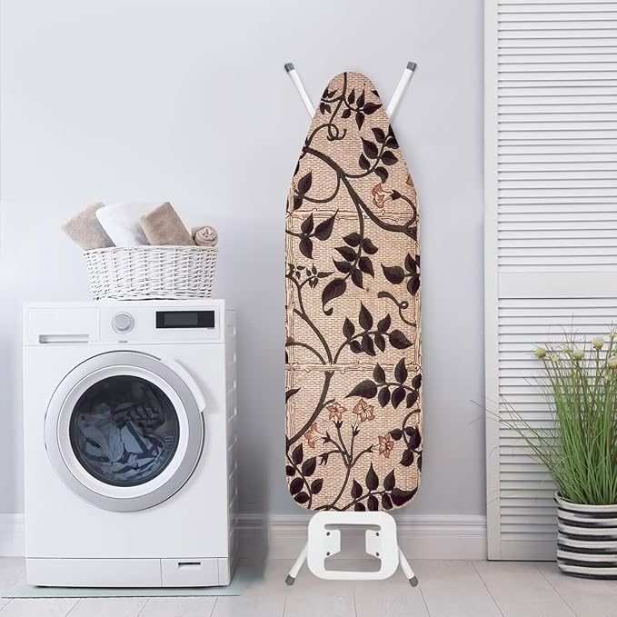 ZCFYGDX Ironing Board Cover with William Morris Prints, Washable Elastic Fabric, Heat-Resistant and Breathable, 3 Nylon Buckle Straps Fastening, Fits for Various Standard Sizes, 14x45 Inch