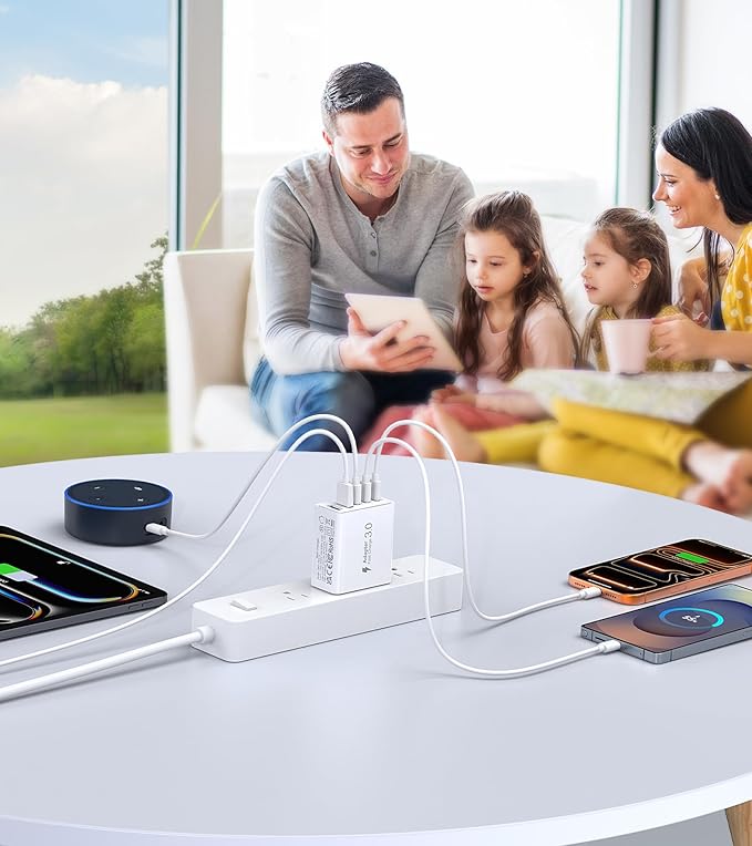 60W USB C Charger Block, 2-Pack Wall Fast Charge Cube Powered Multi-Port Plug Power Adapter Type C Brick for iPhone 17 16 15/15 Pro Max/14/14 Pro Max/13/13 Pro Max/12/12 Pro iPad, Motorola, LG, Huawei