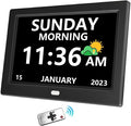 LXBYJKJ 11 Inch Digital Clock with Day and Date for Elderly Alzheimer's Clock Customizable Alarms 3 Display Modes Large Font Alarm Clock for Seniors Auto DST