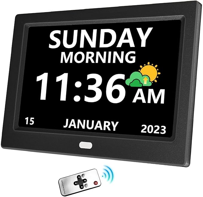 LXBYJKJ 11 Inch Digital Clock with Day and Date for Elderly Alzheimer's Clock Customizable Alarms 3 Display Modes Large Font Alarm Clock for Seniors Auto DST
