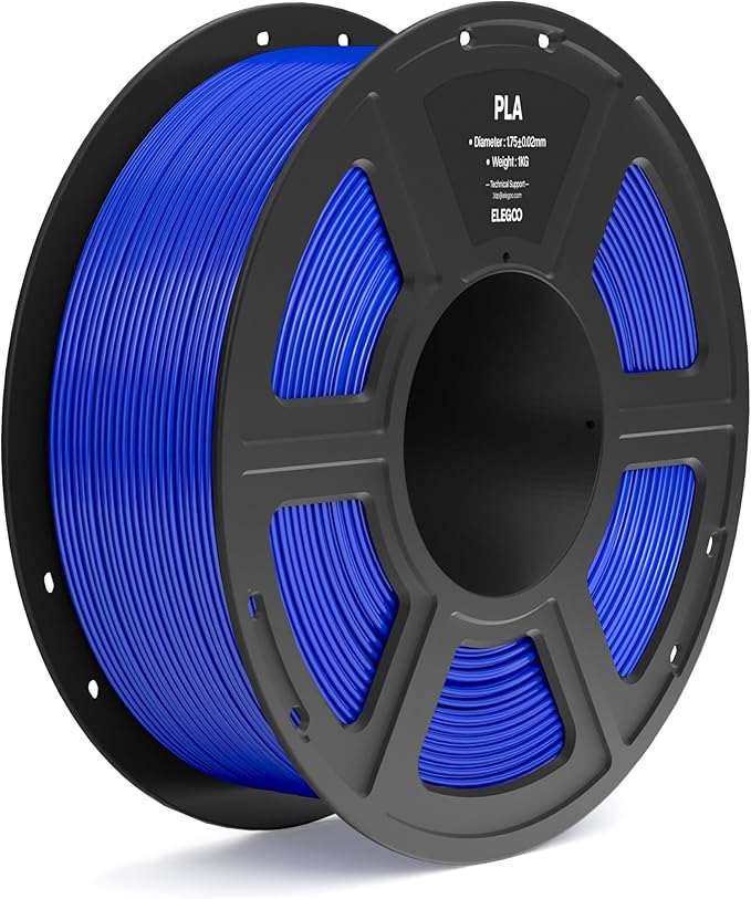 ELEGOO PLA Filament 1.75mm Dark Blue 1KG, 3D Printer Filament Dimensional Accuracy +/- 0.02mm, 1kg Spool(2.2lbs) Fit Most FDM 3D Printers