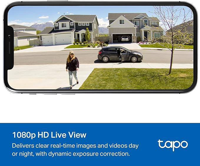 Tapo TP-Link SolarCam C402 Kit, Outdoor Battery Camera w/Solar Panel Base, Wireless, 1080P, Free Person Detection, SD/Cloud Storage, Color Night Vision, No Hub Needed, Works w/Alexa