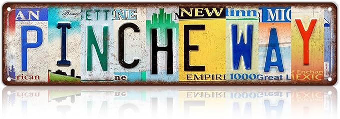 Vintage Pinche Way Wall Decor Street Signs Home Bar Coffee Metal Tin Signs 16 x 4 Inches
