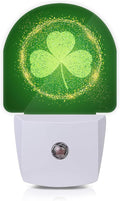 Axxitude St Patrick's Day Shamrock Night Lights Plug into Wall for Girls Boys Room,Night Light LED Lamp Dusk to Dawn Sensor Round Lamp for Bedroom Bathroom Hallway Home Wall Decor Nightlight