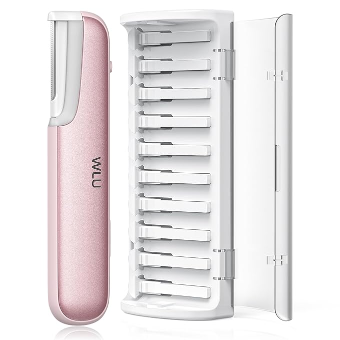 Dermaplaning Tool for Women Face - Edge Technology Sonic Dermaplane Razor for Facial Exfoliation & Peach Fuzz Hair Removal with 10 Refill Blades (Pink)