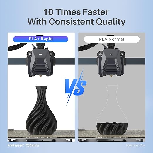 ELEGOO Rapid PLA Plus Filament 1.75mm Black 1KG, PLA+ 3D Printer Filament for 30-600 mm/s High Speed Printing, Dimensional Accuracy +/- 0.02 mm, 1kg Cardboard Spool(2.2lbs)