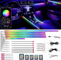 Acrylic Interior Car LED Strip Lights, Colorful 18-in-1 Car Ambient Lighting Kit, with Wireless APP Control, 622 LED Fiber Optic Strip Lights for Cars, Supports Neon Sync with Music DIY Mode.