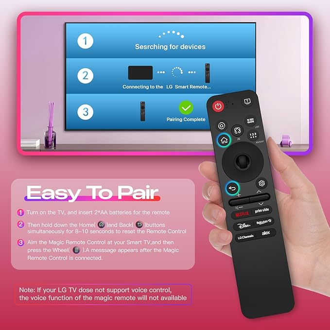 for LG AI Magic Remote Control, MR25GA Replacement for LG-TV-Remote with AI, Pointer and Voice Function, Compatible with UHD OLED QNED NanoCell Webos 4K 8K Smart TV (2025 Models)