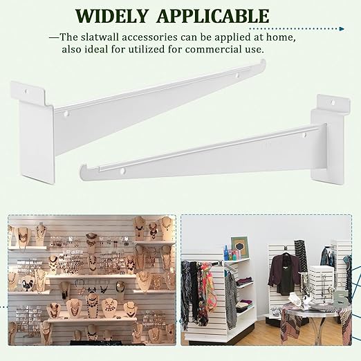 10Pack Slatwall Shelf Brackets,6 inch Slatwall Bracket for Shelves,Heavy Duty Metal Slatwall Accessories with Lip for Slat Wall Panels Shelving Display Home Commercial - Slatwall Knife Shelf Bracket