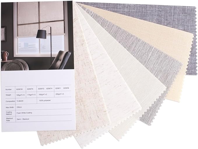 Zshine Motorized Window Blinds Fabric Samples of Blackout Light Filtering Cellection(Swatch 2)