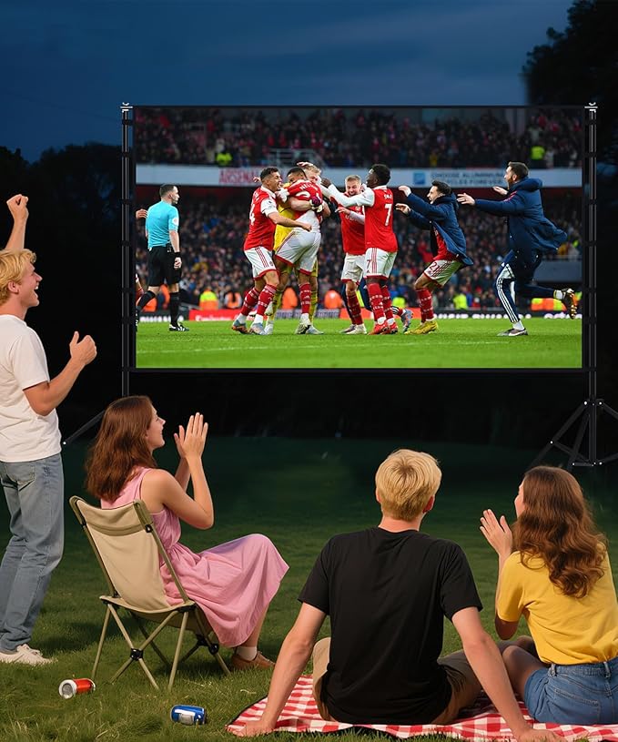 STWUI Projector Screen with Stand - 150 Inch Portable Projector Screens Outdoor Indoor Projector Screen 16:9 4K HD Outdoor Movie Screen with Carry Bag,Enioy Home Theater Projection Screen