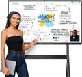 QIXZOCV 85" Smart Board, Interactive Whiteboard, 4K Electronic Board, UHD Touchscreen, Android 13, 8+128G, All in One Smartboard for Classroom Office Home (Wall Mount Included)