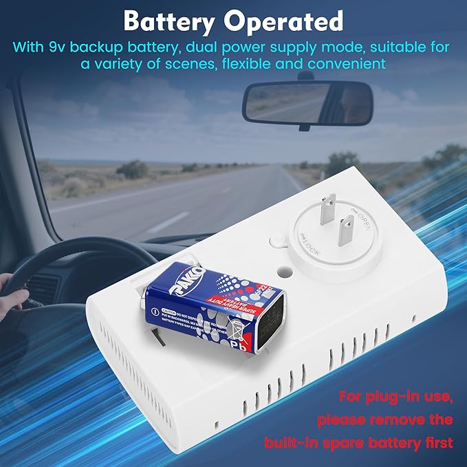Lunarlipes 4 Packs Plug in Carbon Monoxide Detector, Gas and Carbon Monoxide Detector, Natural Gas Detectors for Home/Apartment/RV/Camping, with Battery Backup