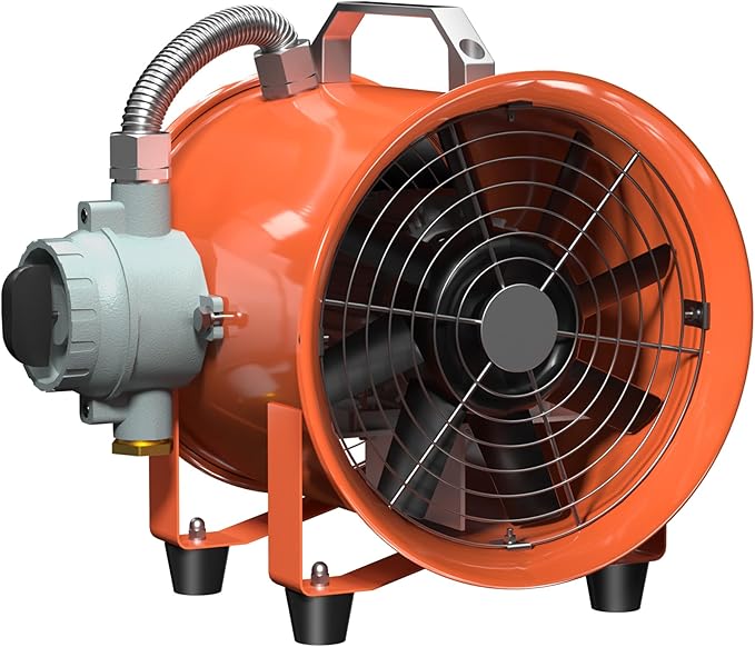 FICBXRA 10 Inch Explosion Proof Fan Portable Utility Blower Extractor Fan 350W/2.6A 1840CFM Industrial High Velocity Ventilator for Exhausting & Ventilating