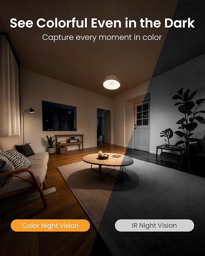 Anlapus 4 x A51D 4MP Dual Lens(2MP+2MP) Indoor Security Camera, Motion Detect, Auto Track, Plug-in, 360° WiFi Pan/Tilt Camera, 2.4GHz WiFi, Two-Way Talk, Light & Siren Alert, Memory Card Not Include