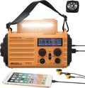 NOAA Weather Radio AM/FM/Shortwave, 5 Way Powered Emergency Radio 5000mAh/18500mWh Battery Backup Solar Crank, Portable Phone Charger with LED Flashlight, Reading Lamp and SOS Alarm for Survival