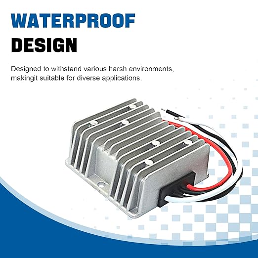 DC 8V-36V to 12V 25A 300W Automatic Buck Boost Converter, Step Down Up Regulator Voltage Reducer, Waterproof DC Power Supply for Golf Cart LED Light
