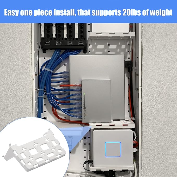 2PCS 49605-aub Structured Media Panel Accessories Enclosure Universal Shelf Mounting Bracket for Leviton Media Panel -That Supports 20lbs of Weight - White