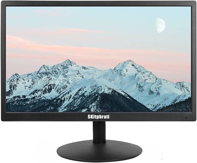 SKitphrati 20" PC Monitor 1600x900 75Hz 5MS HDMI Monitor LED Viewing Angle 95° (Horizontal) with HDMI VGA Input, 76% sRGB, VESA Wall Mount, TN Panel, Black