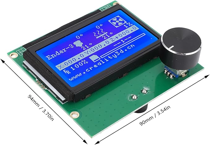 LCD Graphic Smart Display Control Board, LCD Control Module, 12864 Blue Control Panel with Ribbon Cable, for Ender 3, 3s, 3X, 3 Pro and Other 3D Printers
