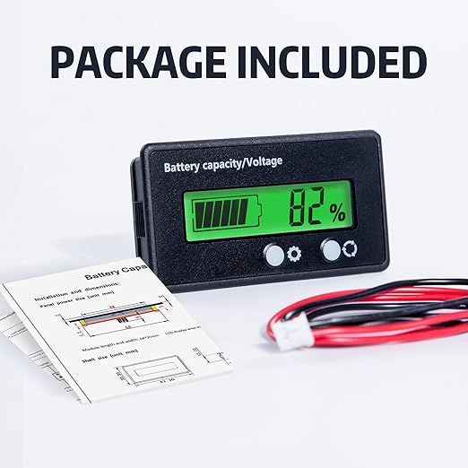 2Pack Golf Cart Battery Capacity Voltage DC 12V 24V 36V 48V 72V Battery Meter Tester Gauge Monitors Lithium ion Lead-Acid Batteries Indicator for Golf CART Yamaha Club CAR EZGO Motorcycle Most Car