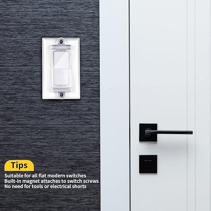 Light Switch Guard Cover- PSZEZNZ Light Switch Outlet Covers for Flat Modern Wall Switches-Child Safety Protection(Clear,2 Piece)