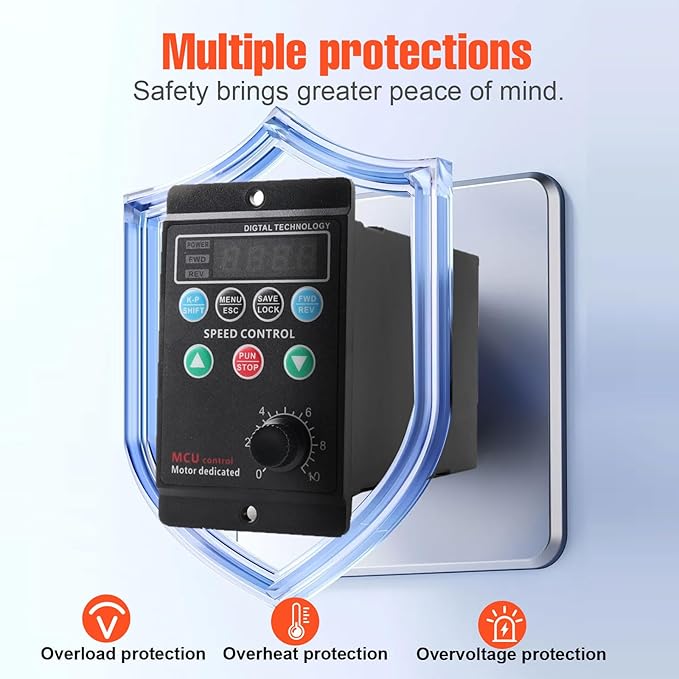 Cozyel AC 220V/0.75kw 1HP Variable Frequency Drive, 5A VFD Inverter Single-Phase to 3-Phase Frequency Converter for Spindle Motor Speed Control