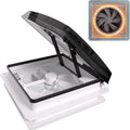 2012 14" RV Roof Vent Fan with LED Light, Air Max Reversible Exhaust Vent, Ultra Low Noise 12V - 24V Ceiling Fan with Remote and Rain Sensor for Camper, Trailer, Van, Motorhome Ventilation