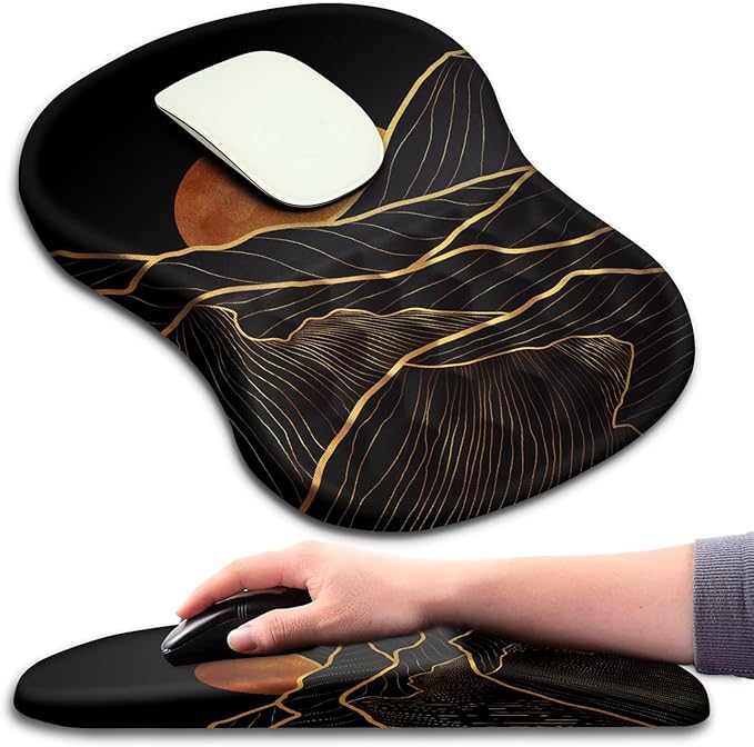 KUOSGM Mouse Pad Wrist Support, Ergonomic Mouse Pad with Massage Dot, Comfortable Computer Mouse Pad for Laptop, Wrist Rest Pain Relief Mousepad with Non-Slip PU Base for Office & Home, 12 x 8 in