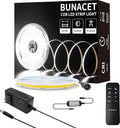 BUNACET COB LED Strip Light 20ft/6m Cool White 6500K High Lumen CRI 90+ with UL Listed Power Adapter RF Remote for Bedroom Counter Under Cabinet Kitchen Projects