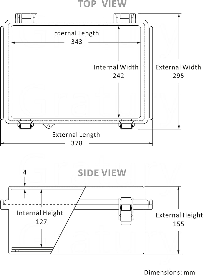 Gratury Junction Box, IP67 Waterproof Plastic Enclosure for Electrical Project, Hinged Grey Cover, Includes Mounting Plate and Wall Bracket (Transparent Cover with Inner Door, 14.6"×10.6"×5.9")