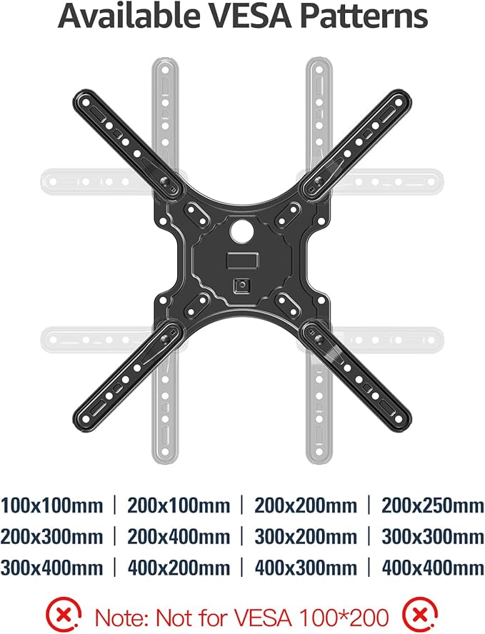 MOUNTUP TV Wall Mounts for Most 26-60 Inches TVs, Full Motion TV Bracket with Swivel and Extension, Articulating Arms, Tilt, Leveling, Single Stud Design, Max VESA 400x400mm up to 77lbs, MU0009