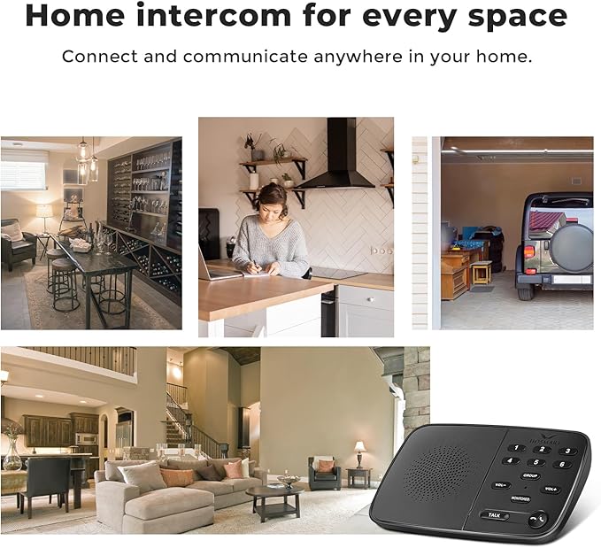 Hosmart Intercoms Wireless for Home UltraSpeak Pro, 2025 Full Duplex Wireless Intercom System for Business, Room to Room Intercom Two Way Real-time Intercom with 1200 Feet Range (3 Packs)