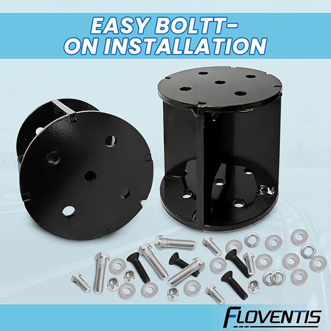FLOVENTIS 5" Straight Air Helper Spring Spacer, Heavy-Duty Steel Compatible with Ford F150/F250/F350, Chevy, GMC, Ram, Toyota Air Springs Lift Spacer (7X1271)