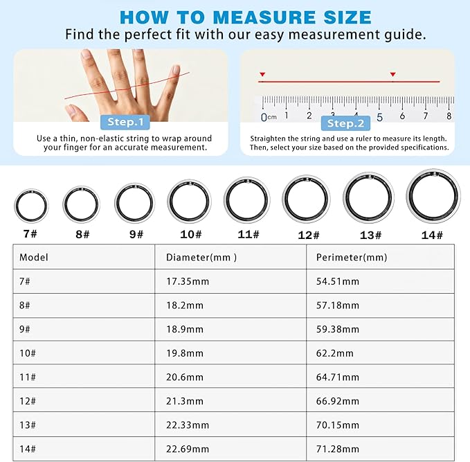 S SECRETTOP Fitness Tracker Ring for Women Men - Smart Ring with Heart Rate, Blood Oxygen, Sleep Tracker, IP68 Waterproof Activity Tracker (Silver 8)