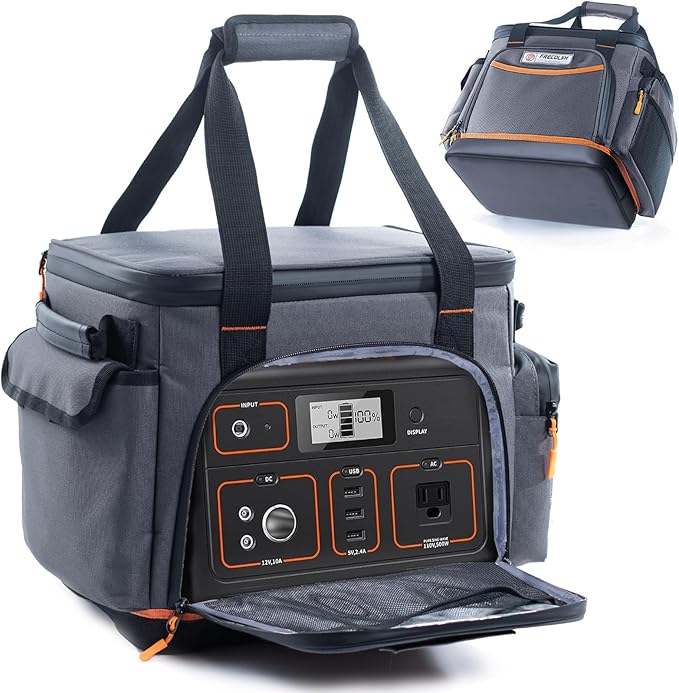 FRECOLSH Travel Carrying Case Compatible with Jackery Explorer 1500, Portable Power Station Storage Case with Water- proof Bottom and Pocket for Jackery Accessories Solar Generator, Storage Bag Only