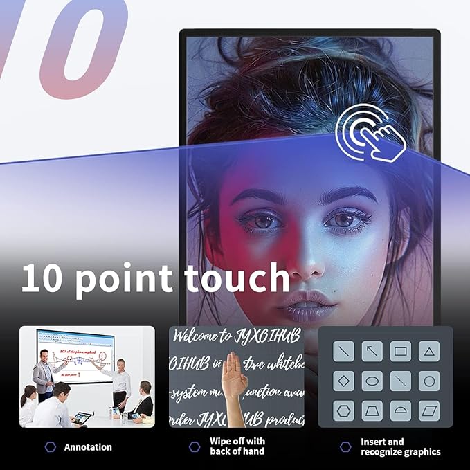 JYXCN Smart Board, 49" Digital Whiteboard, Electronic Smartboard for Classroom Office Home, Screen Mirroring from Android and iOS for Live Streaming (Board Only)