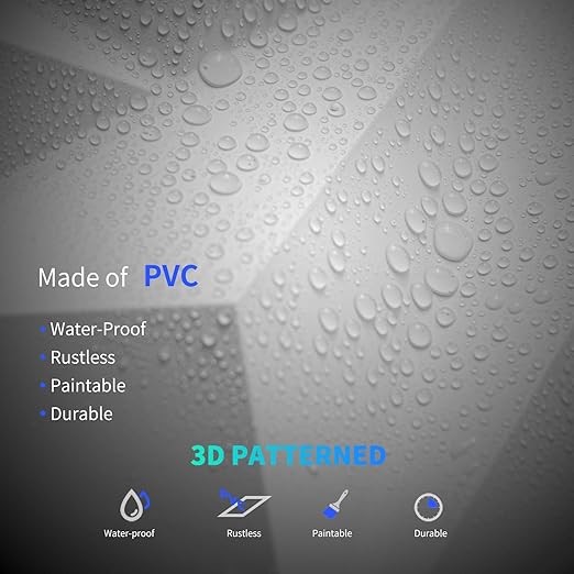 Art3dwallpanels 33 Pack 3D Wall Panel Diamond for Interior Wall Décor, PVC Flower Textured Wall Panels for Living Room Lobby Bedroom Hotel Office, White, 12''x12'' Cover 32.Sq.Ft.