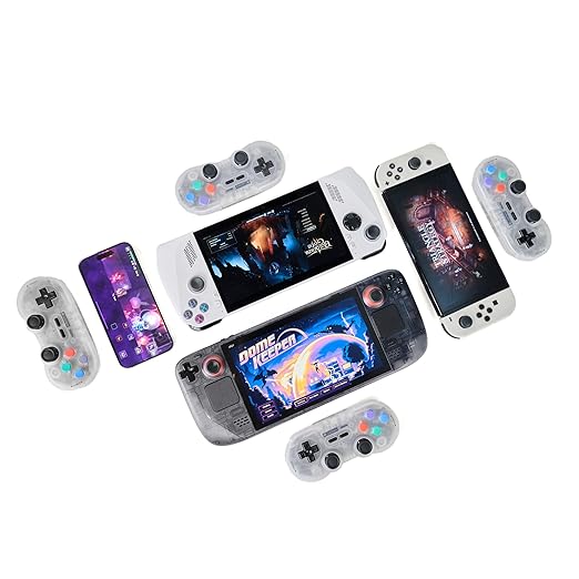 GENKI x 8BitDo PocketPro Portable Wireless Game Controller with Hall Effect Joysticks Rumble, Gyro, USB-C Cable Gamepad for Portable Consoles, Switch, Windows, Mac OS, Android, Steam Deck